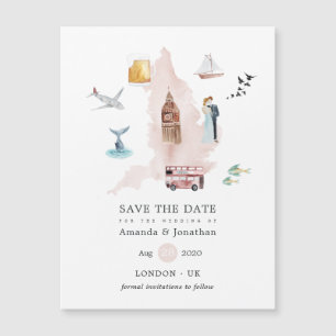 Mariage de destination aquarelle Angleterre Royaum