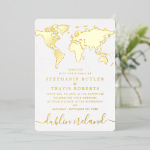 Mariage de destination Carte du monde en feuille d