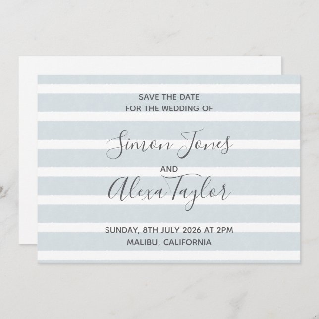 Mariage de destination de plage, carte de sauvegar (Devant / Derrière)