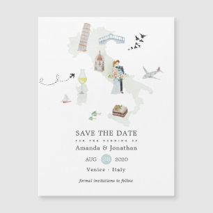 Mariage de destination en Italie à l'aquarelle Enr