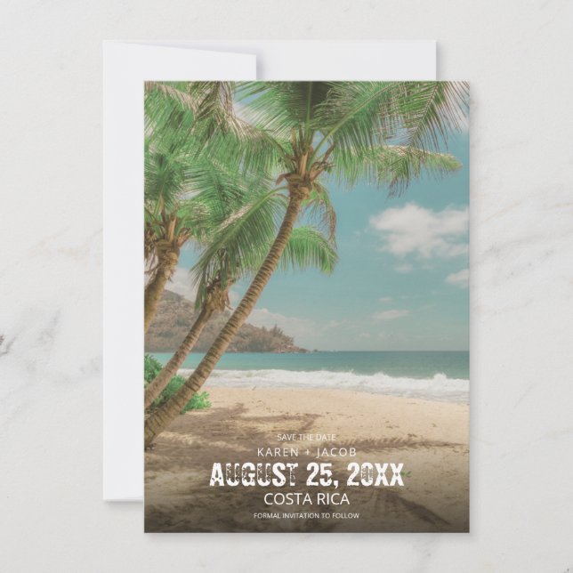 Mariage de Destination Plage Tropicale Enregistrez (Devant)