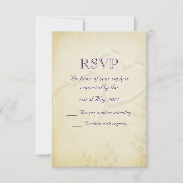 Mariage de deux coeurs RSVP (Devant)
