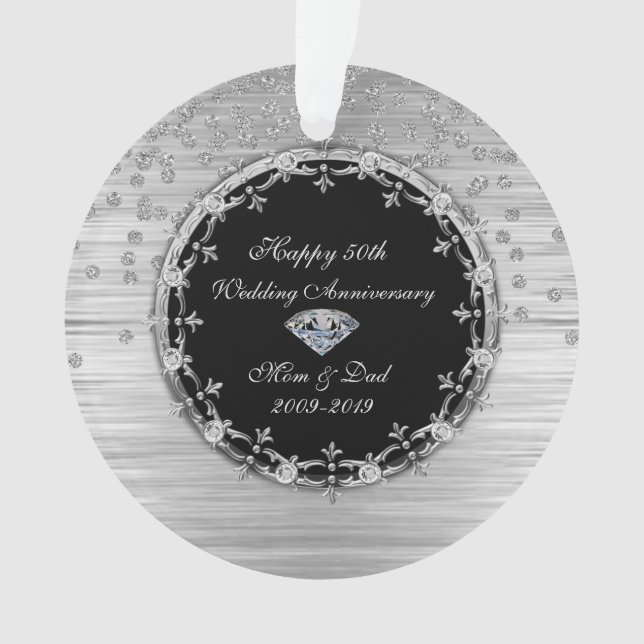 Mariage de Diamants Argent Élégant 50e Anniversair (devant)