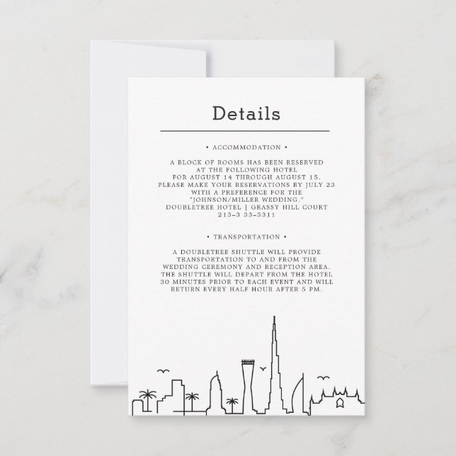 Mariage de Dubaï | Invitation Détails (Devant)