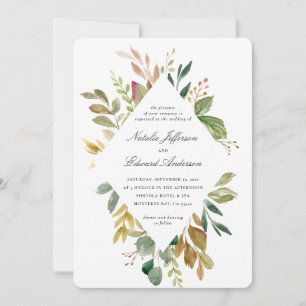 Mariage de feuillage vert, brun et or