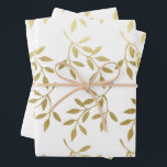 Mariage de feuille d'or romantique<br><div class="desc">Un cadeau de mariage élégant dans un motif de feuille d'or faux fait une présentation géniale. Idéal pour les jeunes mariés,  les douches nuptiales,  les wedding showers,  les nouvelles maisons,  les douches fiançailles,  et plus encore.</div>