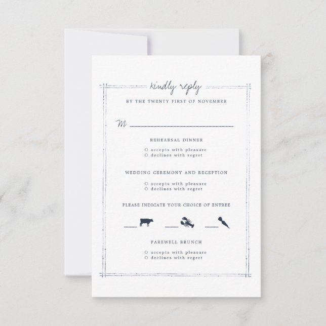 Mariage de fin de semaine | Carte RSVP combinée (Devant)