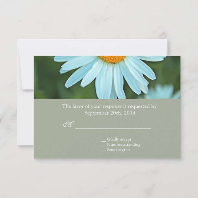 Mariage de fleur de marguerite blanche pure RSVP (Devant)