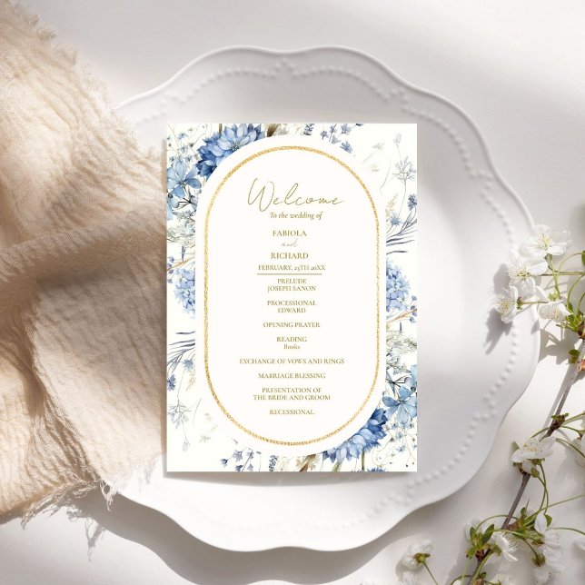 Mariage de fleurs de printemps bleu Dusty (Créateur téléchargé)