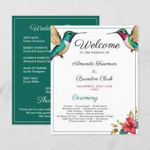 Mariage de fleurs tropicales rouges des colibris v