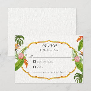 Mariage de fleurs tropicales RSVP