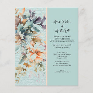 Mariage de fleurs Vintages bleu et corail