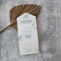 Mariage De Foliage Vert Or Tout En Une Invitation