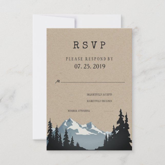 Mariage de forêt rustique de montagne RSVP (Devant)
