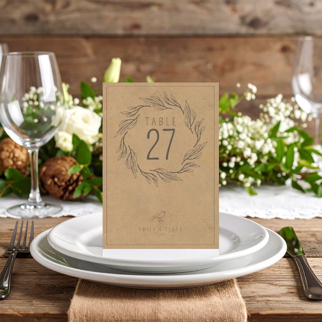 Mariage de germes Boho rustique Numéro de table ID (Créateur téléchargé)