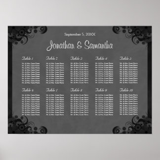 Mariage de goth noir et gris 10 Tableau de siège