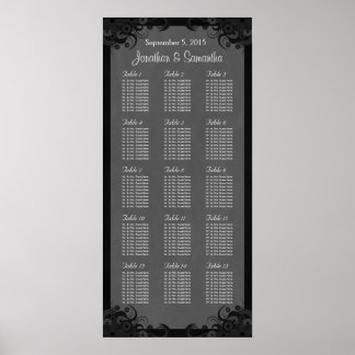 Mariage de goth noir et gris 15 Tableau de siège