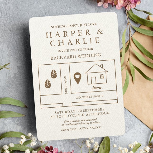 Mariage de Jardin de carte rustique minimal (Créateur téléchargé)