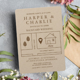 Mariage de Jardin de carte rustique minimal