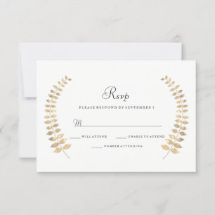 Mariage de jardin Feuille d'or Wreath RSVP