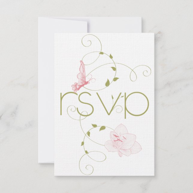 Mariage de jardin Lys rose RSVP (Devant)