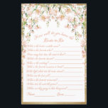 Mariage de jeu de Fête des mariées de rougissement<br><div class="desc">Jeu de douche à nuptiale botanique florale d'aquarelle rose assez rose. "Comment connaîtrons-nous la mariée ?" Parfait pour votre événement de douche nuptiale.</div>