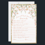 Mariage de jeu de Fête des mariées de rougissement<br><div class="desc">Jeu de douche à nuptiale botanique florale d'aquarelle rose assez rose. "Comment connaîtrons-nous la mariée ?" Parfait pour votre événement de douche nuptiale.</div>