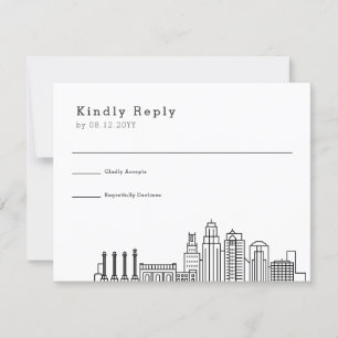 Mariage de Kansas Stylisé Skyline RSVP