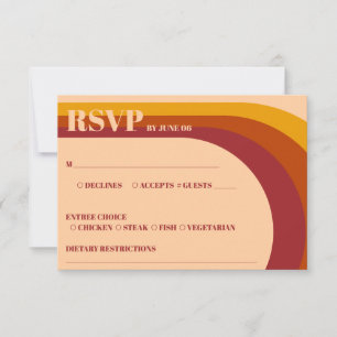 Mariage de la bande d'arc courbe rétro RSVP