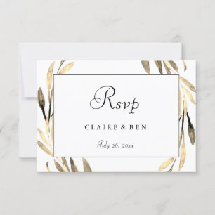 Mariage de la bordure en feuille d'or RSVP