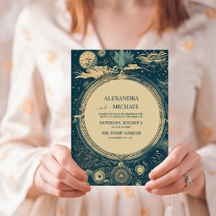 Mariage de la carte Celestial Blue and Golg Tarot