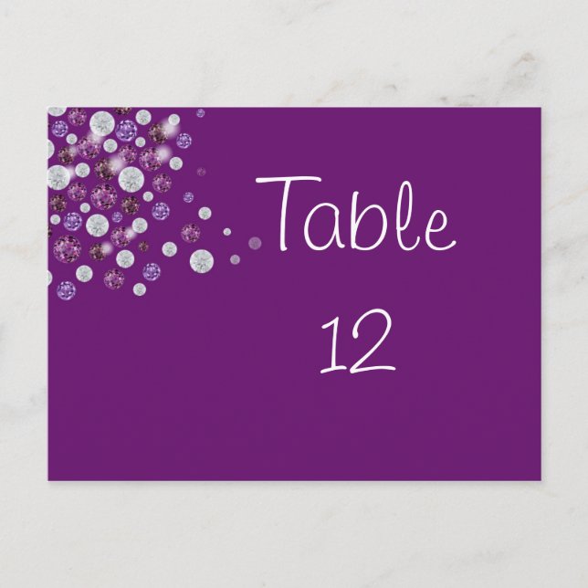 Mariage de la carte de numéro de table de losange  (Devant)