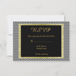Mariage de la carte de réponse rsvp de chevron bla
