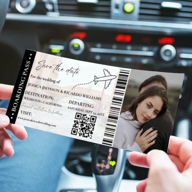 Mariage de la carte d'embarquement de plage enregi (Créateur téléchargé)