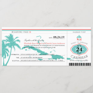 Mariage de la carte d'embarquement des îles des Ca