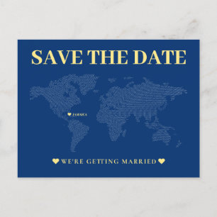 Mariage de la carte du monde bleu
