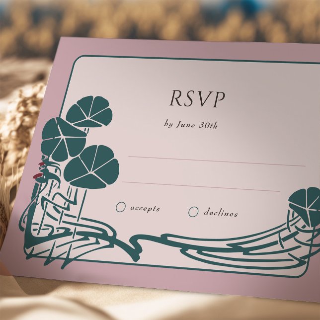 Mariage de la carte RSVP Botanique Dusty Rose (Créateur téléchargé)