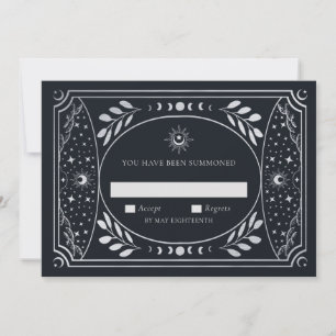 Mariage de la carte Tarot Elégant Argent RSVP