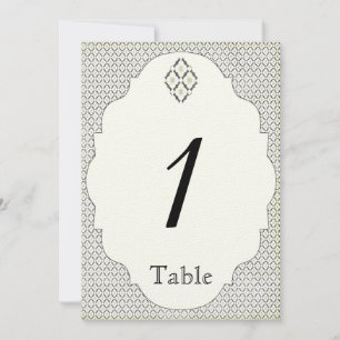 Mariage de la crème noire vintage Numéro de table