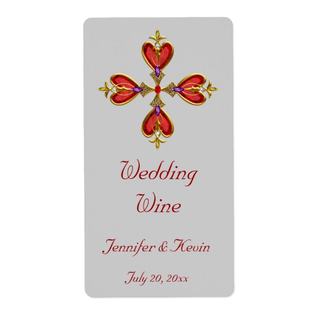 Mariage de la Croix du Coeur Rouge Mini Étiquette  (Devant)