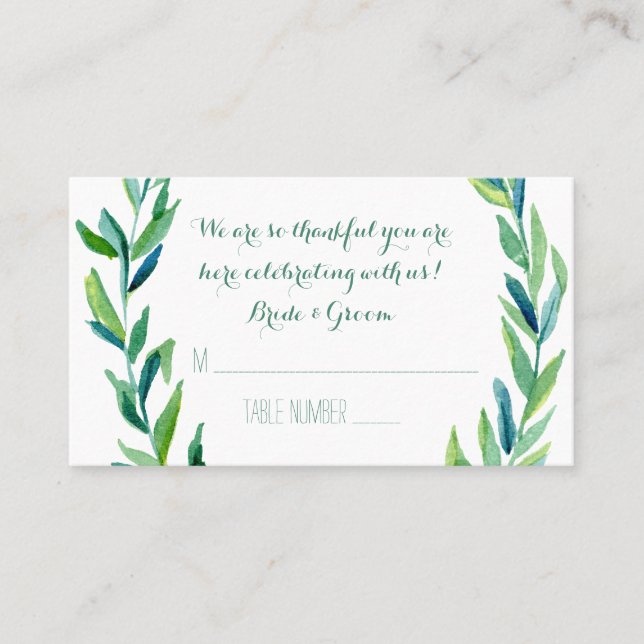Mariage de la feuille d'olive Laurel Table Cartes  (Devant)