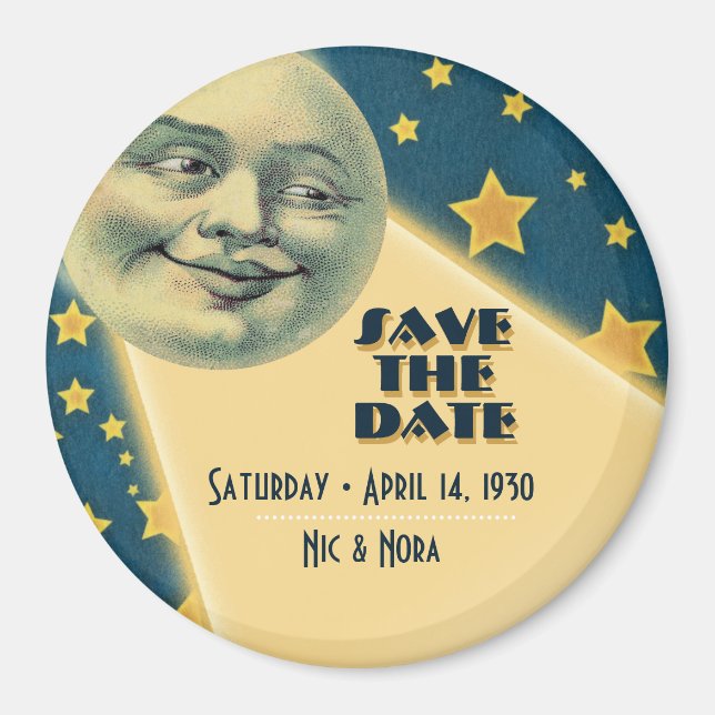Mariage de la lune - Magnet Réservez la date (Devant)