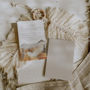 Mariage de la montagne d'automne Détails Carte de