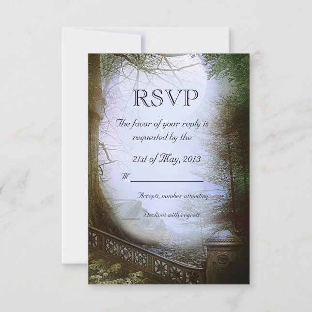 Mariage de la scène forestière enchantée RSVP (Devant)
