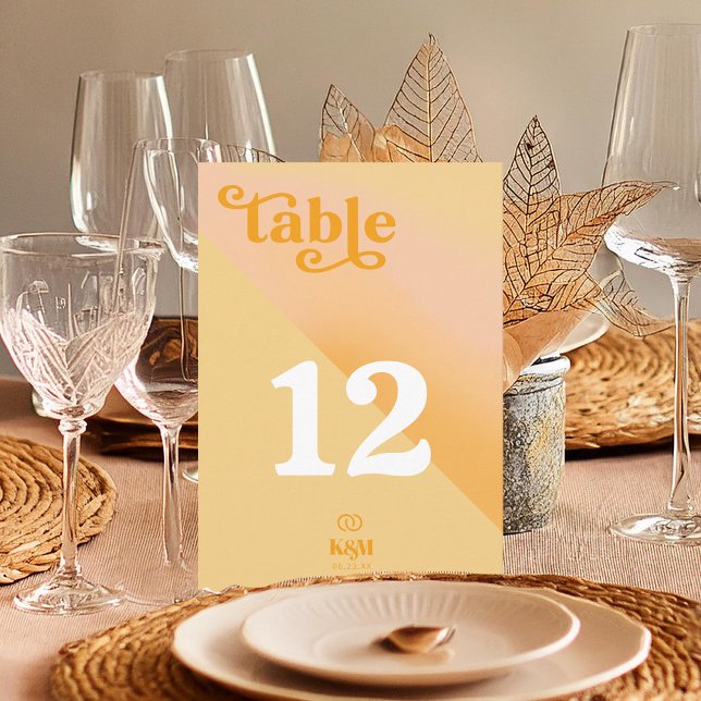 Mariage de la typographie Sunshine Numéro de table (Créateur téléchargé)