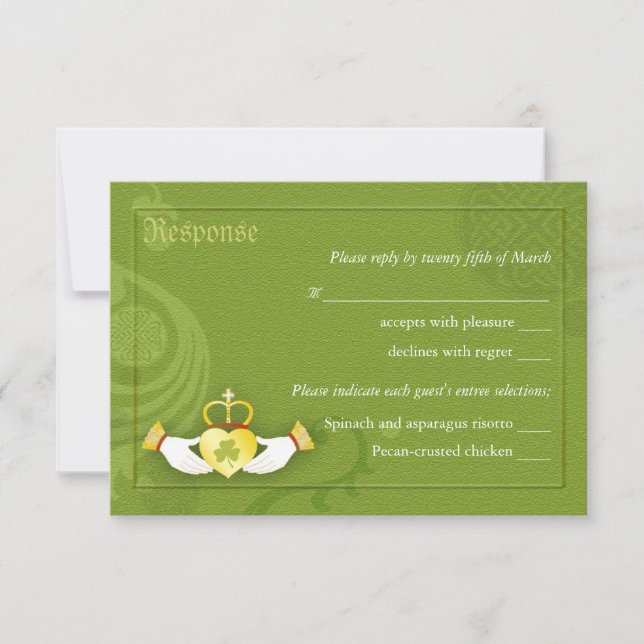 Mariage de l'anneau de Claddagh irlandais RSVP | C (Devant)