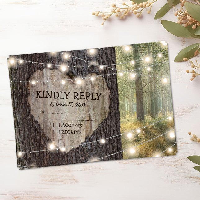 Mariage de l'arbre cardiaque sculpté RSVP (Créateur téléchargé)