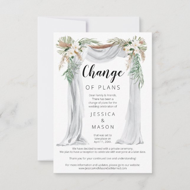 Mariage de l'arc de Bohême Faire-part reportée (Devant)