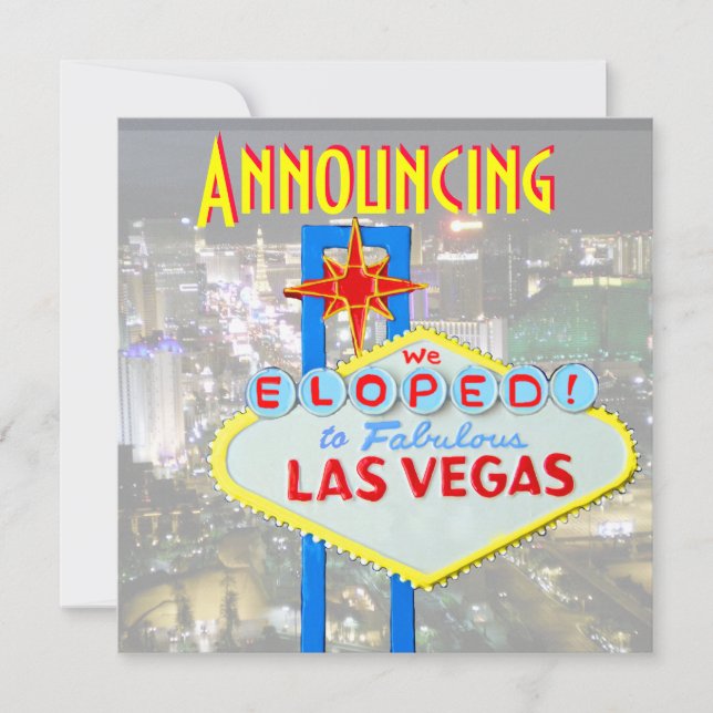 Mariage de Las Vegas, nous avons fui le Faire-part (Devant)
