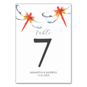 Mariage de libellules rouges Numéro de table
